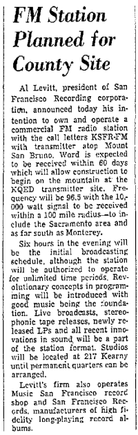KSFR Radio News Article