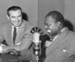 Del Courtney with Louis Armstrong at KSFO (1955)